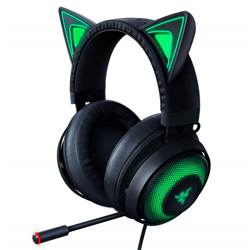 Razer Kraken Kitty RGB USB Gaming Headset: THX 7.1 Spatial Surround Sound - Chroma RGB Lighting - Retractable Active Noise Cancelling Mic - Lightweight Aluminum Frame - For PC